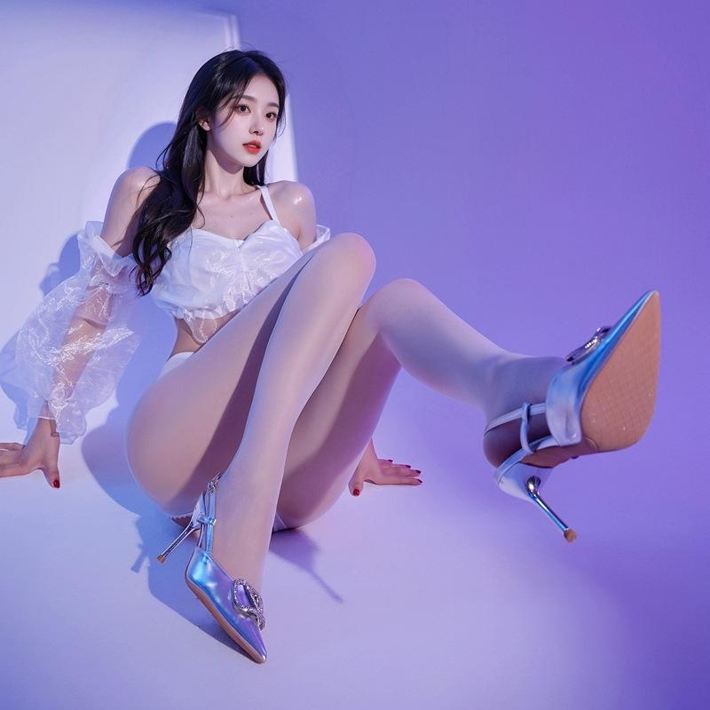 Women Sexy Ultra Thin Open Crotch Sheer Pantyhose Intimate Stockings