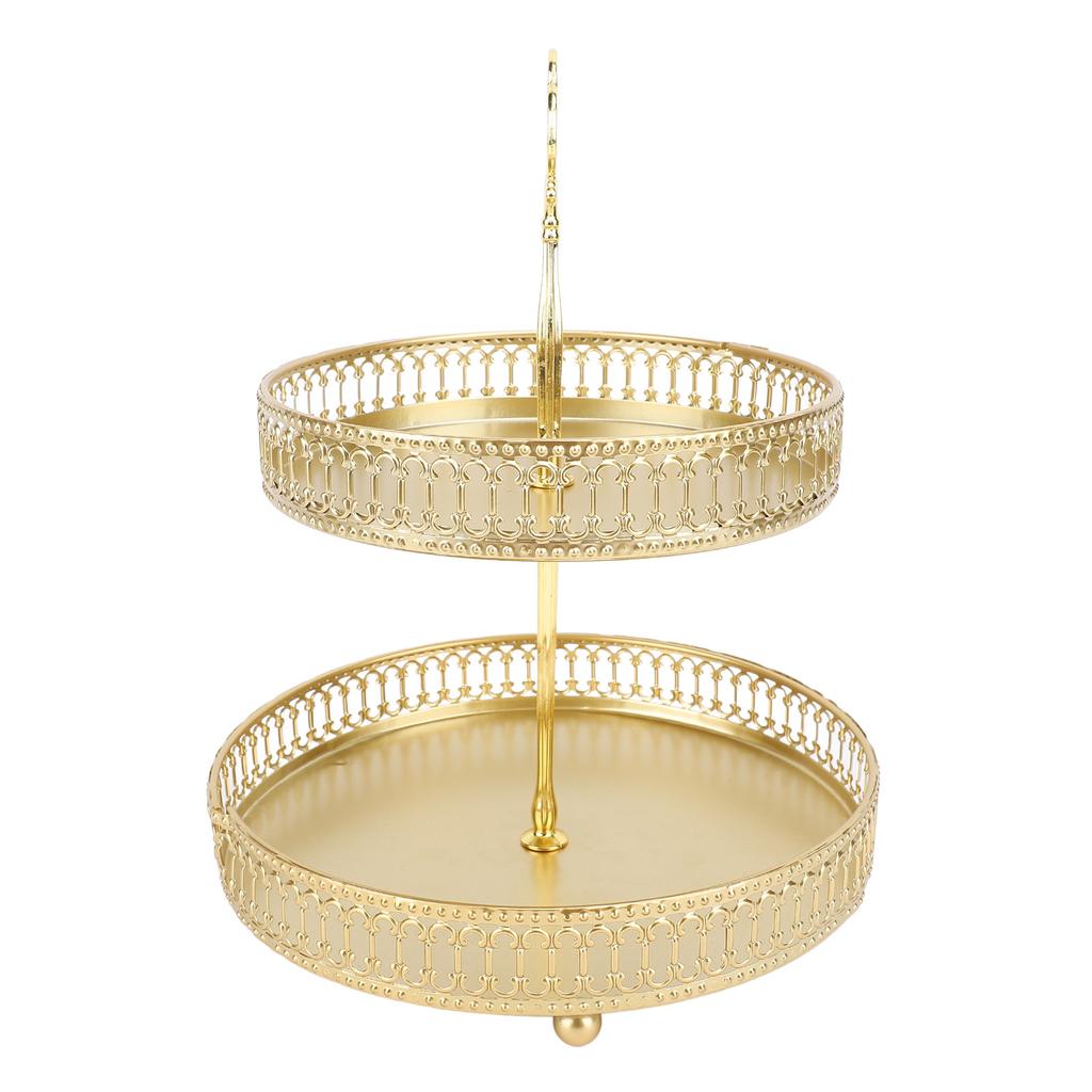 Patrový podnos Snadná montáž Kovový Velká kapacita 2patrový Servírovací stojan na ovoce Dezert Dort Svačina