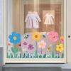 Cartoon Colorful Bee Flower Window Sticker Kids Room Kindergarten Glass Decoration Self-Adhesive Wall Art
