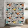 Cute Fox Shower Curtain Woodland Animal Bathroom Decor Rustic Nature Forest Shower Liner Waterproof Home Textile