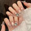 10pcs Women Artificial Nail Art Kit Luxury Cat Eye French Manicure Set for Wedding Party Women Manicure