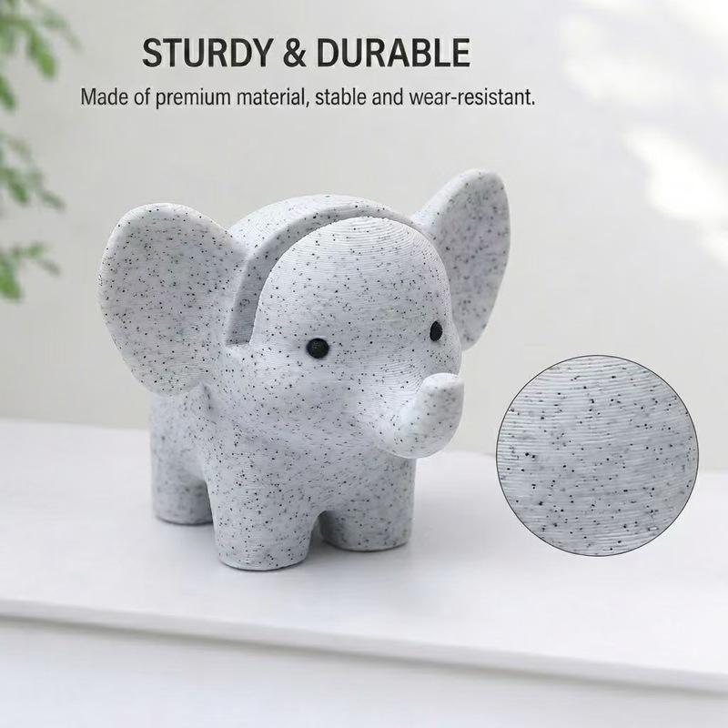 3pcs 3D Printed Marble Elephant Glasses Holder & Eyeglass Stand - Cute PVC Animal Spectacle Display Rack, Marble Texture Desk Organizer