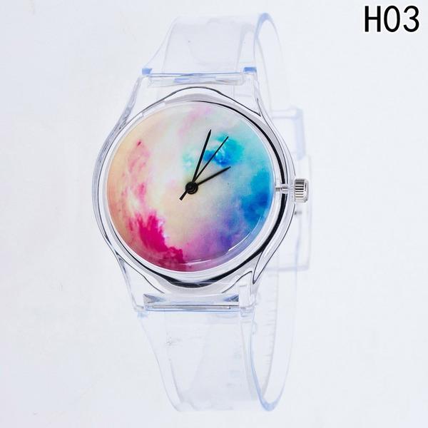 1 PC Jelly Silicone Watch Transparent Belt Skull Casual Women Dress Watch Girls Clock Wristwatches