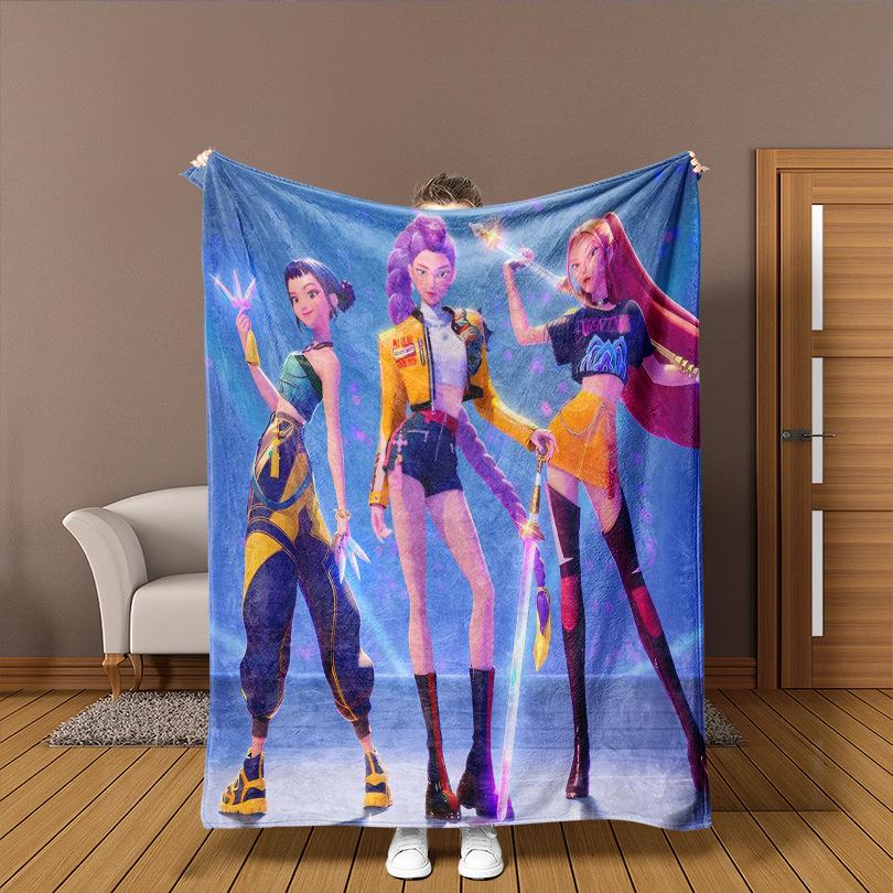 K-P Men'S Picture Girl Group Witch Hunter Group Peripheral Printing Blanket Flannel Comfortable Soft Blanket, Welfare Blanket, Gift Blanket