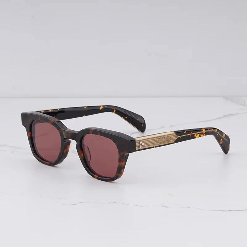 Street Fashion Men's Vintage Tortoise Sunglasses Limited Edition Vintage Classical Square Acetate Solar Glasses Male