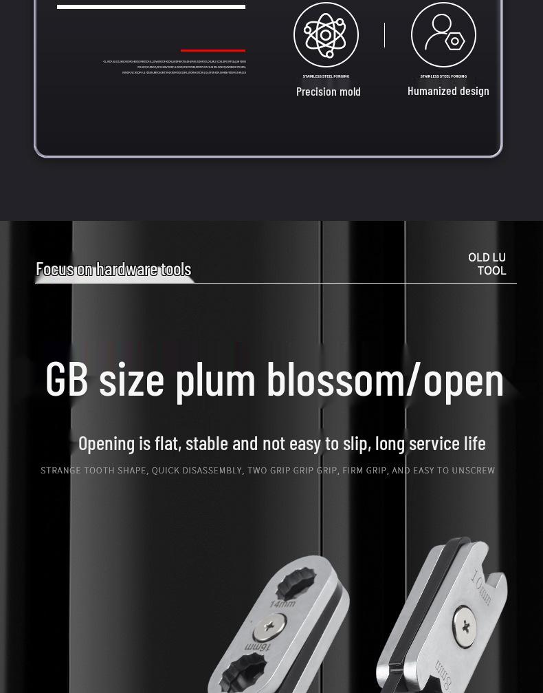 360° Rotatable Adjustable 8-in-1 Double-Ended Torx Wrench for Auto Repair