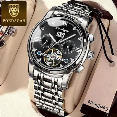 Nuovo orologio da uomo di lusso di marca TOP con scatola, calendario, automatico, impermeabile, multifunzione, luminoso, meccanico, da uomo