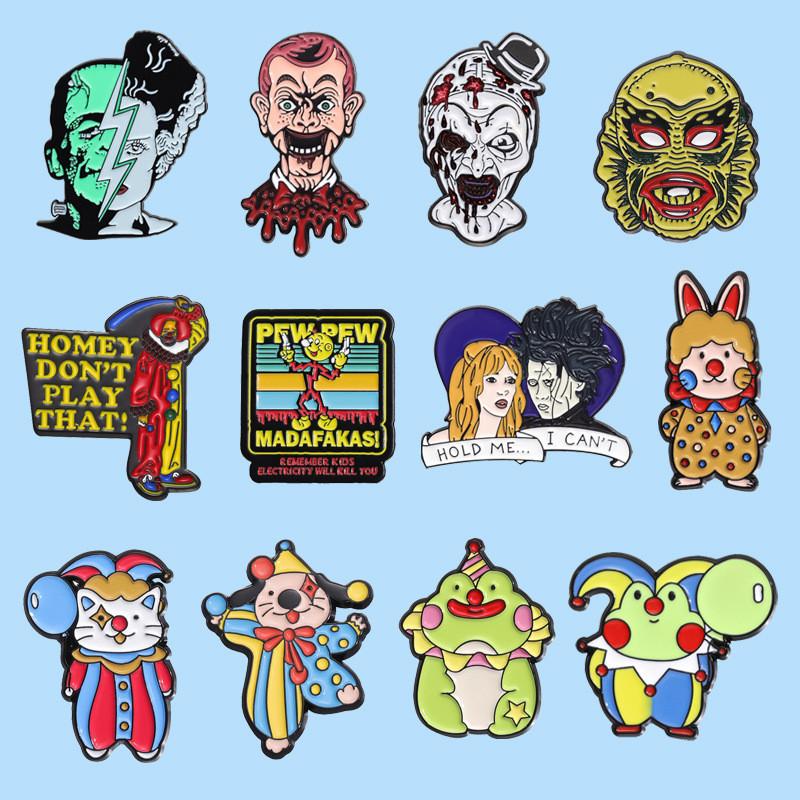Unique Cartoon Horror Character Metal Badge Brooch Personal Accessory For Collectors