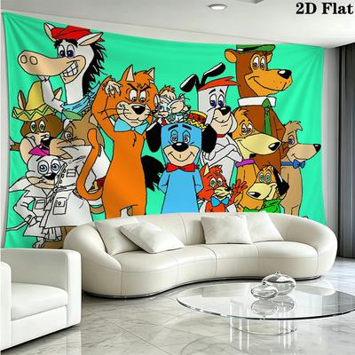 Vibrant Cartoon Animal Print Pattern Home Decor Tapestry, Wall Hanging, Decorative RV Wall Cloth.ZGT0914239