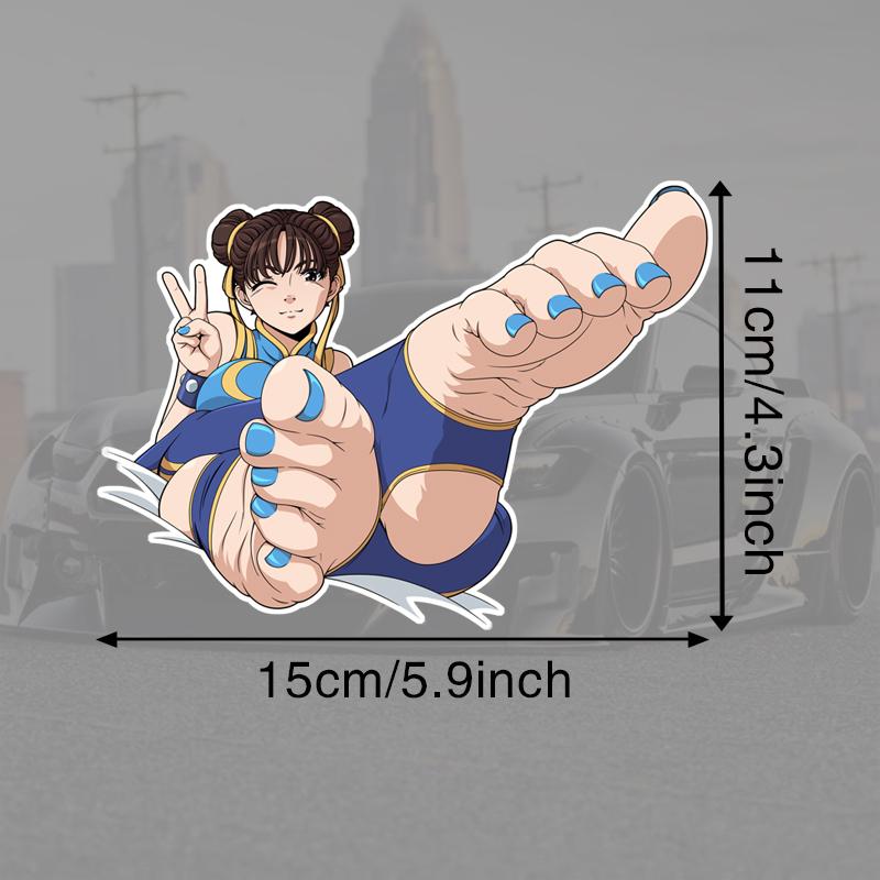 

DN98#15см Аниме кунг-фу девушка сидит на земле виниловая наклейка на автомобиль водонепроницаемая виниловая наклейка автомобильные аксессуары декор 15cmx11cm