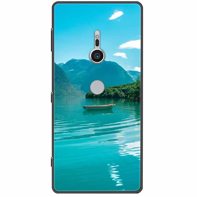 Cute Paint Cover For Sony Xperia XZ3 XZ2  XZ1 XA2 XA1 Ultra Plus Compact Premium Case Black Silicone TPU Coque Shockproof Capa