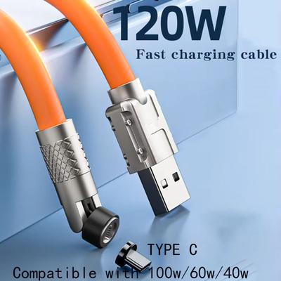Cabo magnético 6A com carregamento super rápido USB tipo C para Honor 120W Cabo USB para iPhone Samsung Xiaomi com carregamento magnético