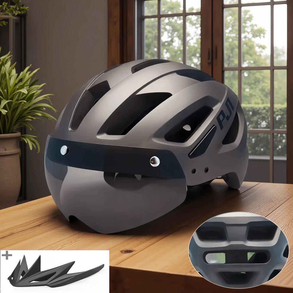 Kask Rowerowy Pjt Z Goglami Przeciwsłonecznymi Męski Daszek Przeciwsłoneczny Kask Rowerowy Okulary Przeciwsłoneczne Kask Rowerowy Szosowy Mtb Kask Rowerowy Sportowy Z Goglami E-Bike