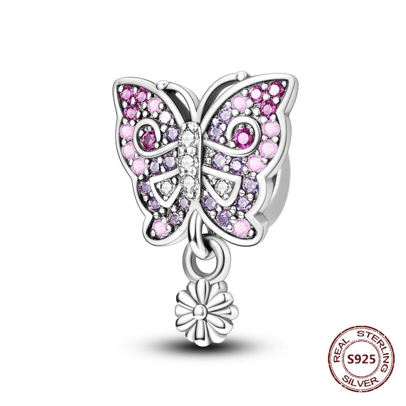 Copper Buckle Copper Charm Blue Star Moon Bead Butterfly Suitable For Original Bracelet Zircon Fine Diy Jewelry