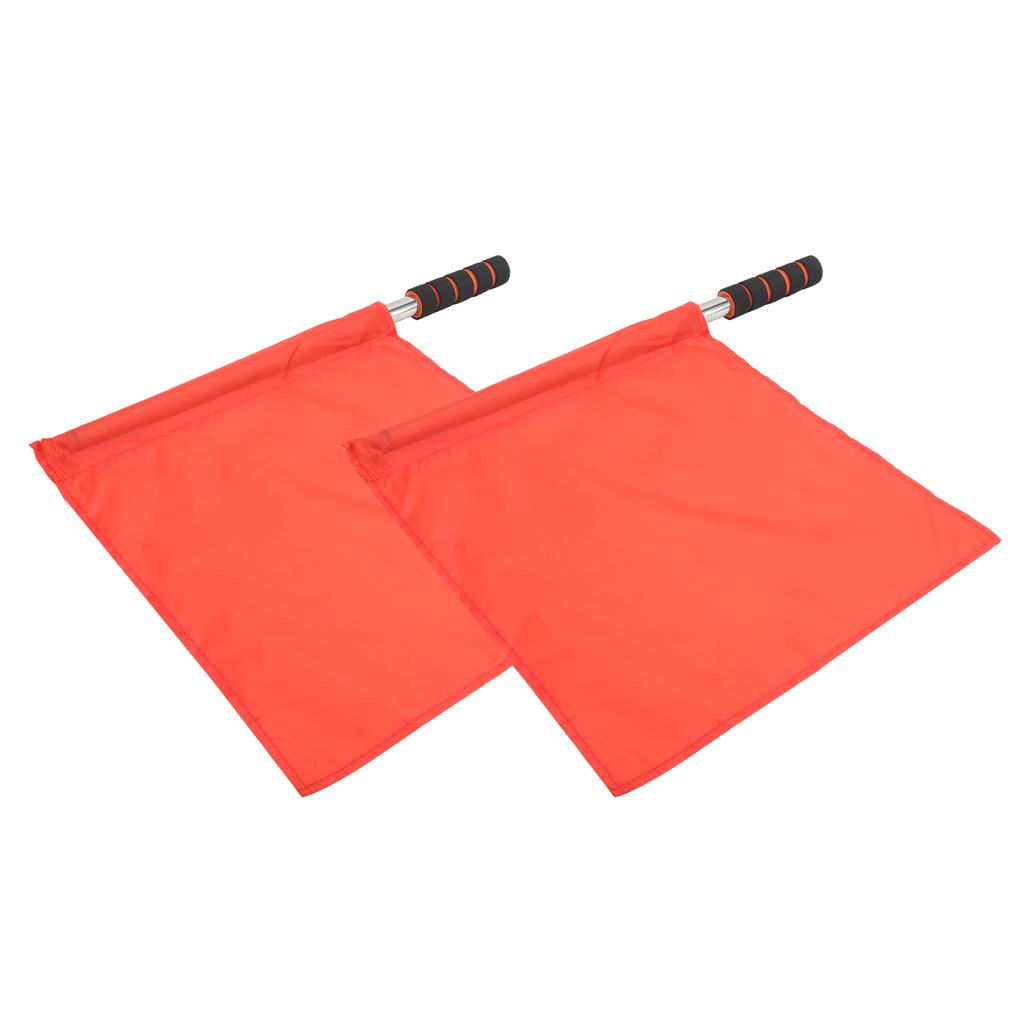 2Pcs Referee Official Flags Stainless Steel Pole Sports Competition Linesman Hand FlagRed