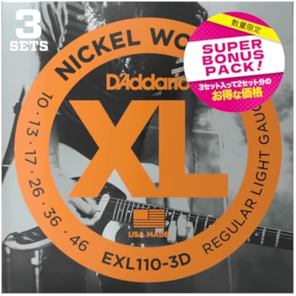 D Addario Daddario Electric Guitar Strings XL Nickel .010-.046 Regular Light 3 Set Super Bonus Pa...