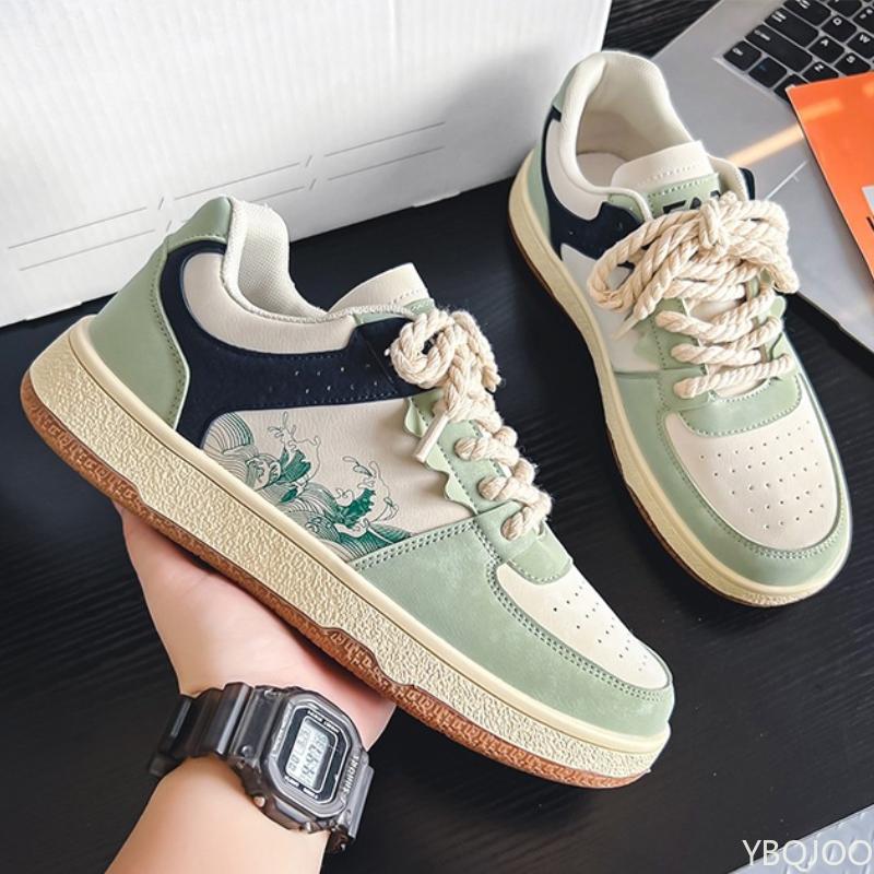 Mode Herren Retro Kontrastschuhe Atmungsaktive vielseitige Sneaker Lässiger dicksohliger weißer Schuh Outdoor rutschfest Herrenschuhe Zapatos