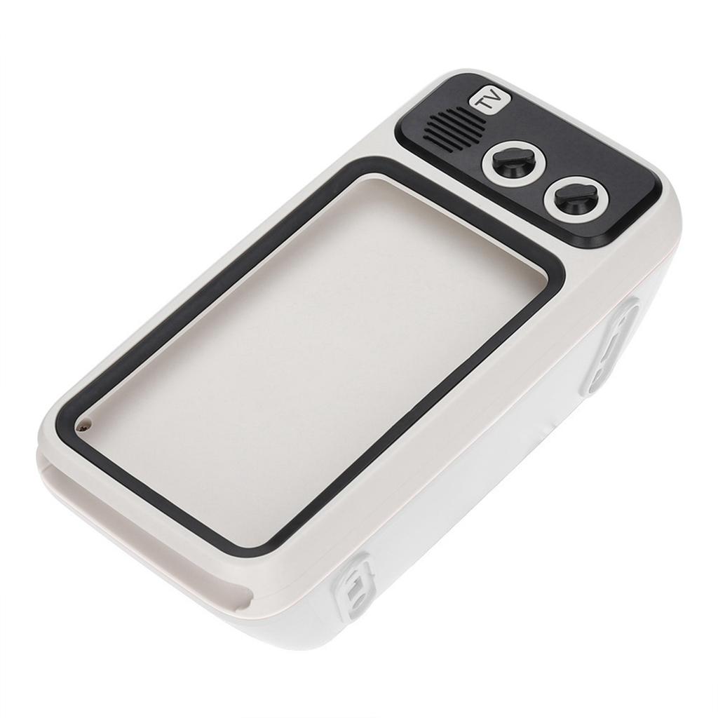 Retro TV Shaped HD Stereo Speaker Loudspeaker for Under 6 Mobile Phone Stand White