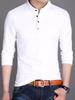Men's Long-Sleeve Stand Collar Base Layer Shirt - Pure Cotton Solid Color, Slim Fit, Korean Style for Spring & Autumn