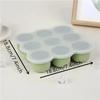 Food grade silicone ice cube tray with 9 molds, silicone ice mold with lid for making large ice cubes and baby food storage box