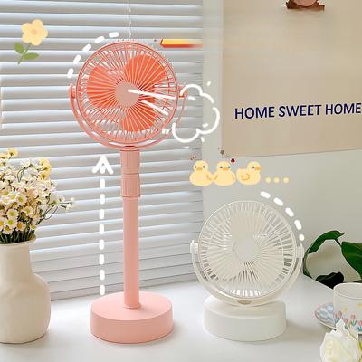 Desktop Retractable Fan Floor Small Fan Summer Dormitory Charging Quiet Strong Wind Folding Mini Air Conditioning