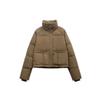 Women's Autumn Winter Stand Collar Short Jacket Solid Simple Padded Outwear
