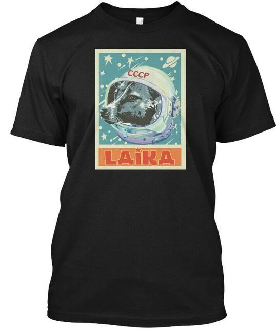 Soviet Union Ussr Astronaut Laika Dog Pr T-Shirt Made in the USA Size S to 5XL Unisex T-Shirt XXL