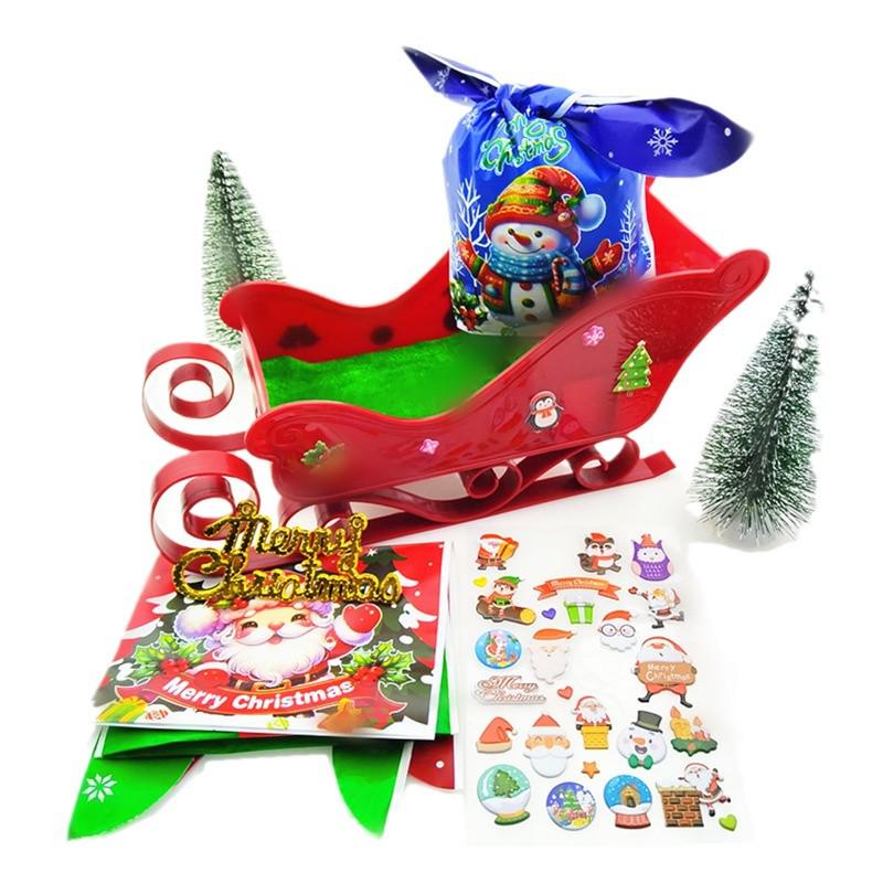Sled Ornament with Santa & Deer - Self-Assembly