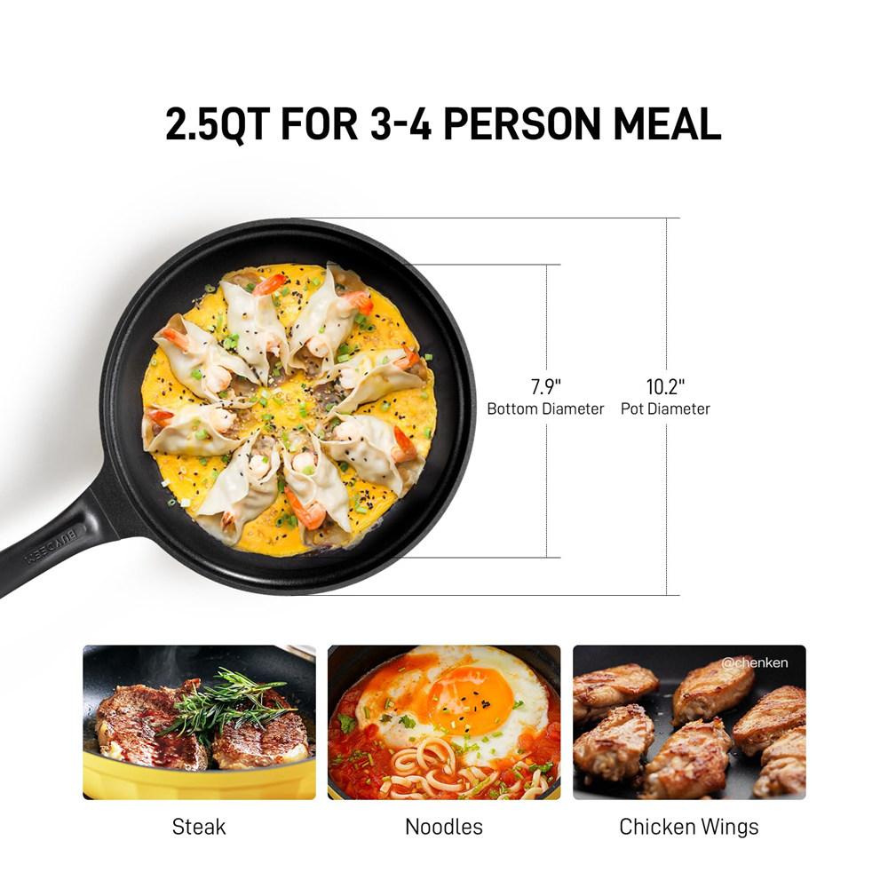 26cm Nonstick Frying Pan Cast Aluminum Skillet With Lid Induction Compatible Swiss ILAG Coating Even Heating Omelet Pan Fry Pan