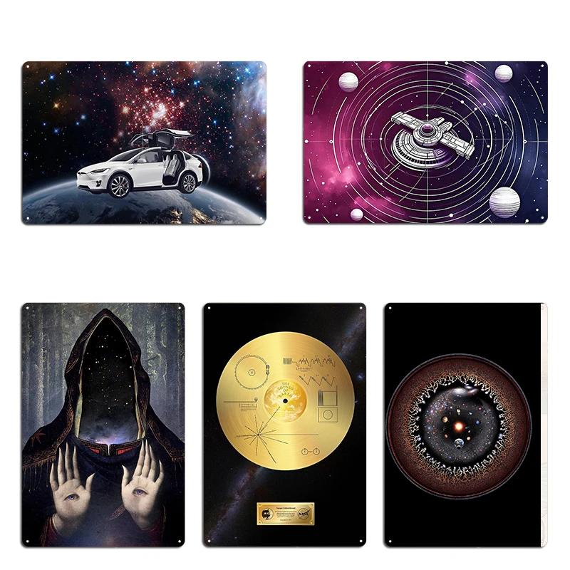 Voyager 1 Golden Record Universe Space  Metal Signs Create Club Home Bar Tin Sign Poster