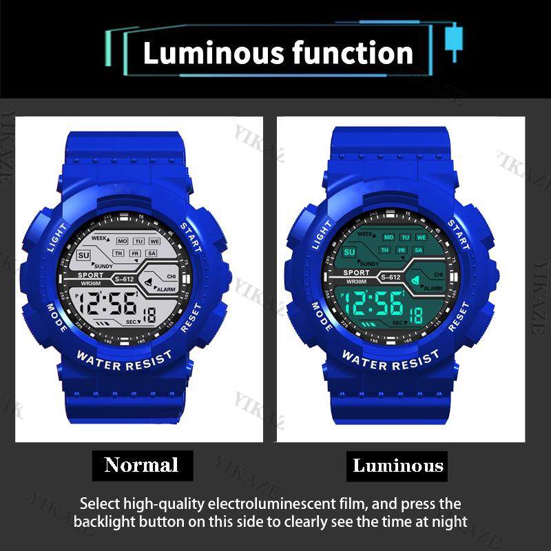 Sports Digital Electronic Watch 55mm Large Dial Sport Watch Outdoor Multifunction Watches Clock for Men Teen Student