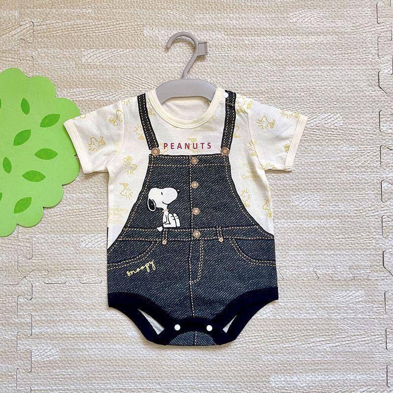 

Yuan Dan Nunu Strap-Style Japanese-Style Fake 2-Piece Baby Romper One-Piece Bodysuit for 1-Month-Old Baby Triangle Onesie 70-90 Nunu-4 90