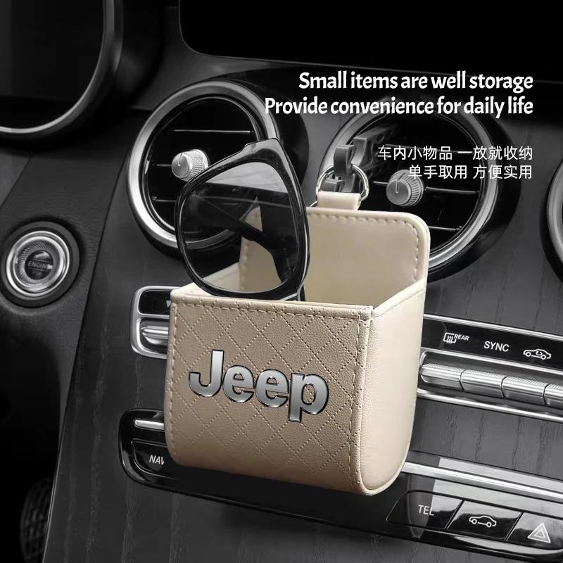 For Jeep 1Pcs Car Storage Bag Car Air Outlet Debris Organizer For Jeep Grand Cherokee Wrangler JK Gladiator Compass Renegade