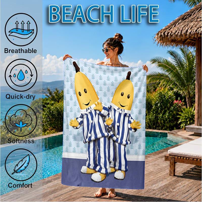 Bananas In Pyjamas Classic Beach Towel, Quick-drying, Easy to Care for, Suitable for Both Fitness and Beach Vacations,Sports Essential