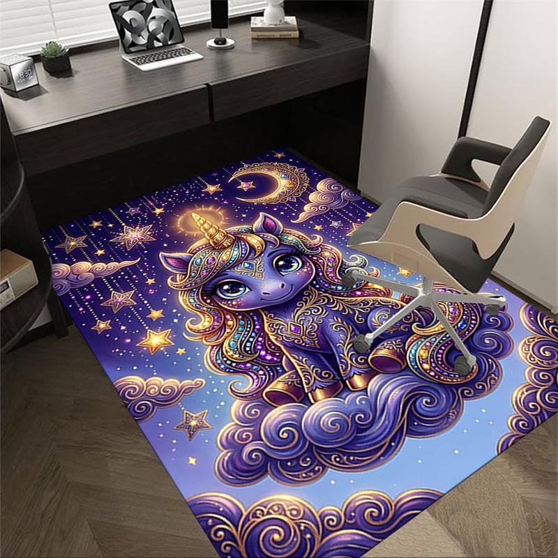 

1PC Unicorn Moon Non-Slip Floor Carpet Compatible for Office&Living Room&Bedroom&Dining room - Soft & Pattern-G0402 60cm by 90cm