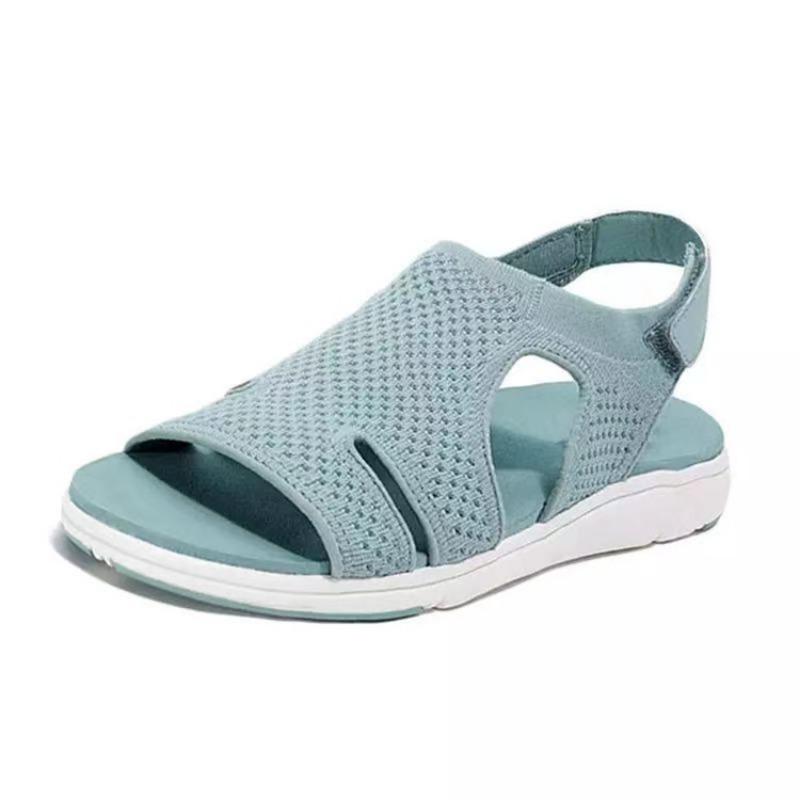Summer fish head casual Velcro flying sandals low heels women's shoes origin color -3 large size