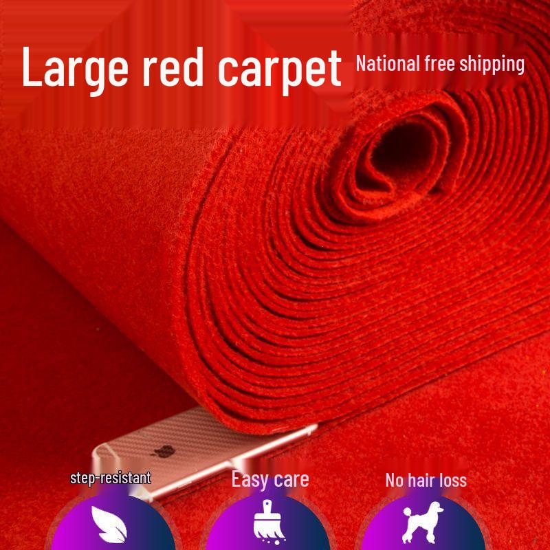 Thick Red Wedding Floor Mat - Long-Lasting Coverage for Entrances and Events