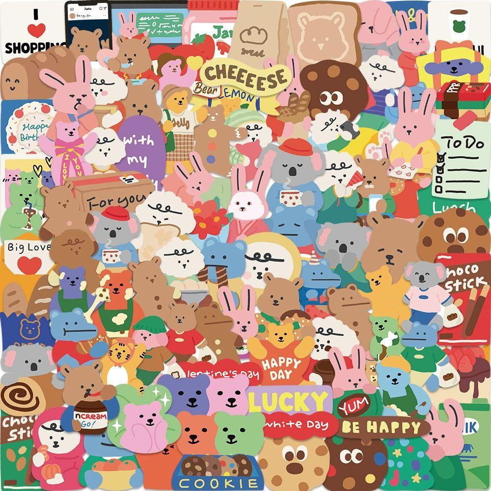 School Supplies Decorative Sticker Animal Cat Stickers Waterproof Stickers Korean Bear Stickers