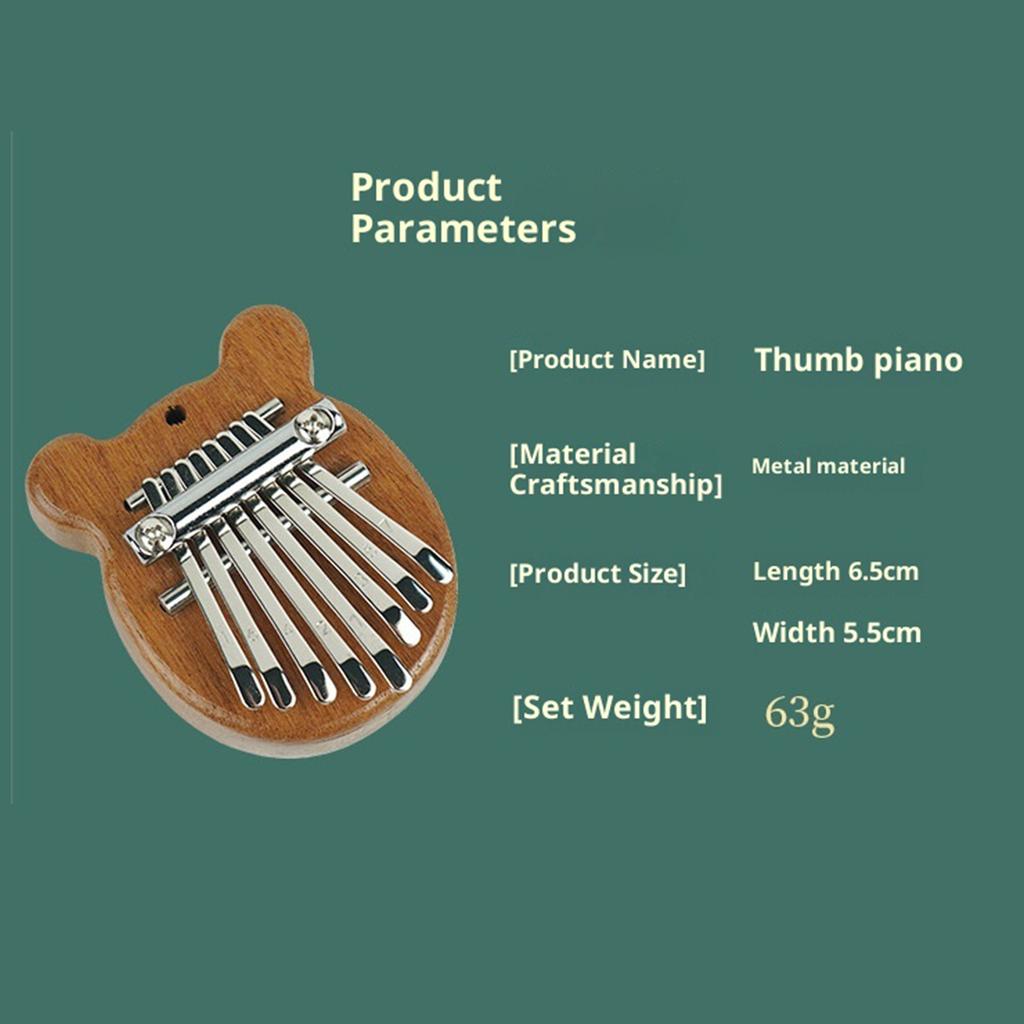 8/17 Keys Mini Kalimba Wooden Thumb Piano Finger Piano Musical Instrument Portable Exquisite Gift Set for Kids Adults Beginners