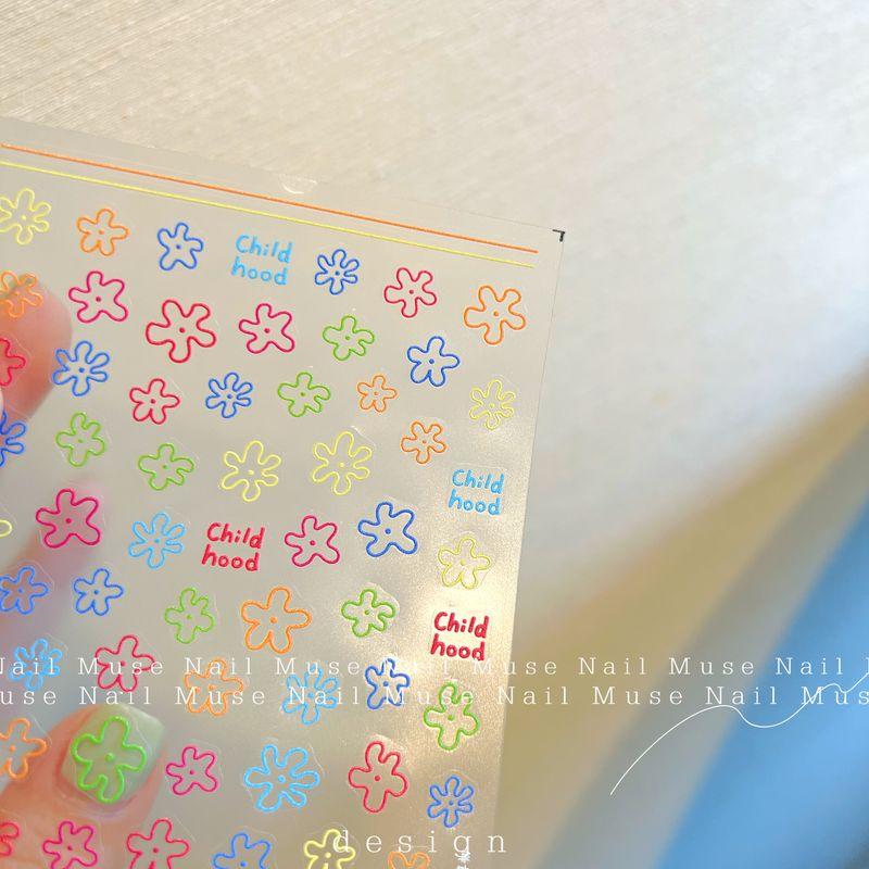 

INS Style Korean Style Minimalist Line Docile Nail Stickers Korean Color Flowers