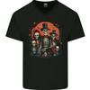 Halloween Skeleton Family With Skulls Mens V-Neck Cotton T-Shirt