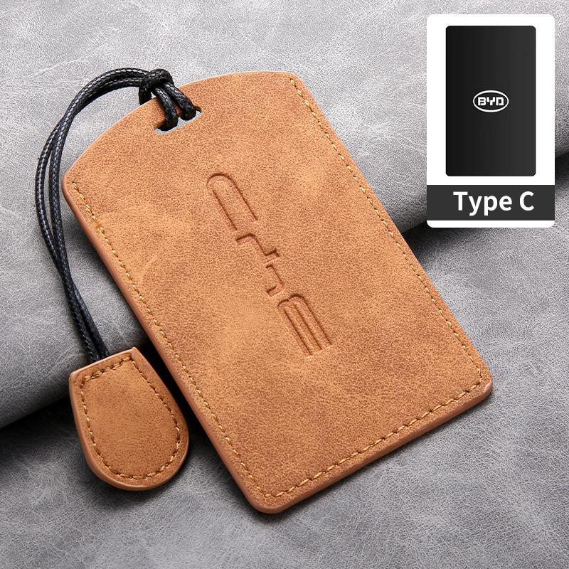 Sheepskin Leather Car NFC Card Samrt Remote Key Cover Case Shell Protector Holder For BYD S7 S6 L3 M6 F3 F0 Keychain Accessories