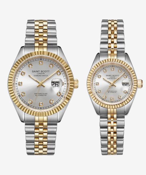 [ST. SCOTT LONDON] ST. SCOTT LONDON Tempus Diamond Couple Watch ST5601MF-GSS ST5601M-GSS