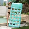 Inflatable Pool Float Lounger for Adults, Tropical Leaf Print Hollow Out Floating Water Mat for Summer Beach Pool Party