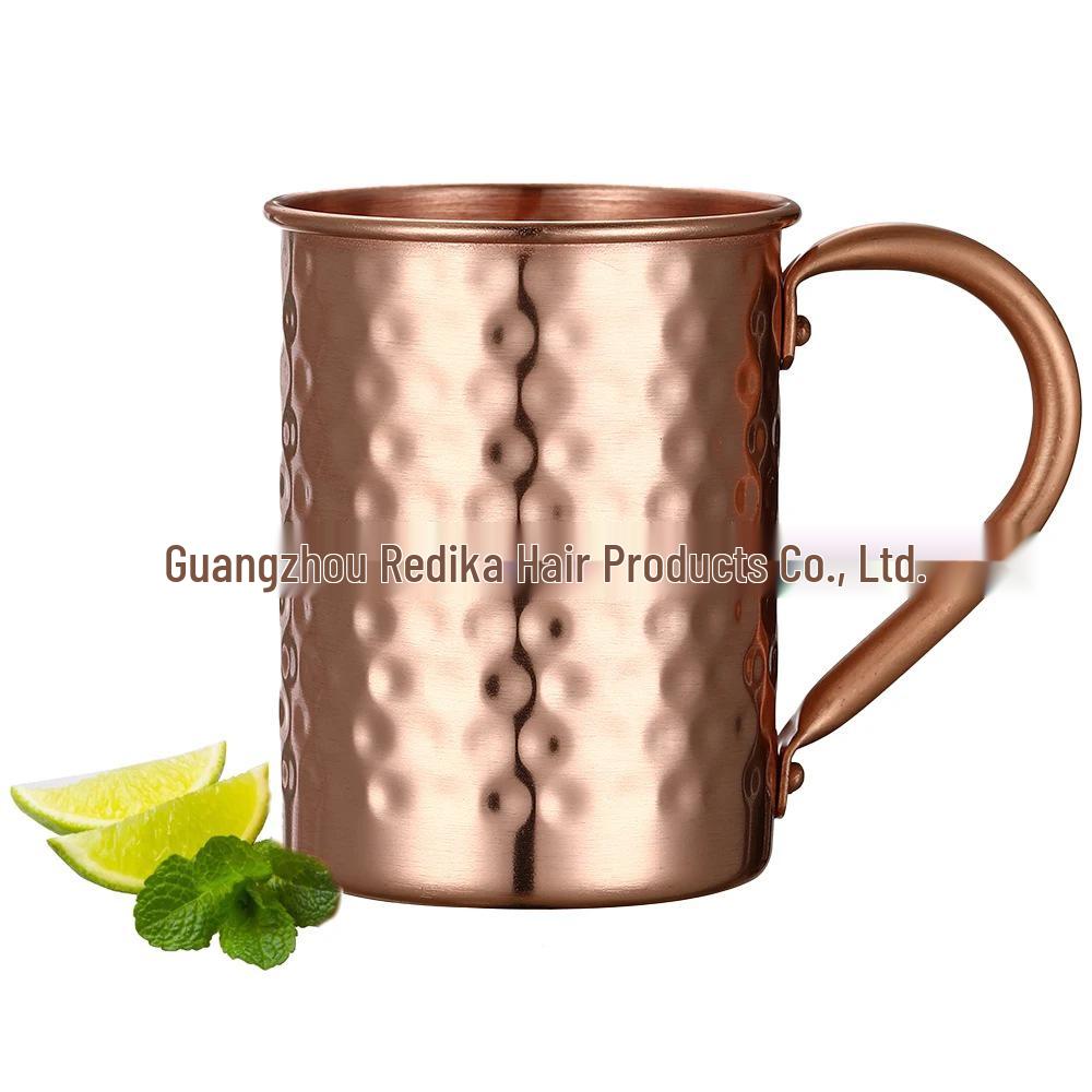 Kupferbeschichteter Moscow Mule Becher, 304 Edelstahl, Gehämmertes Design, Wein- & Cocktailglas