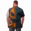 Men's Plus Size Halloween Print Golf Polo Shirt Breathable Short Sleeve Casual Workwear Top with Button Collar