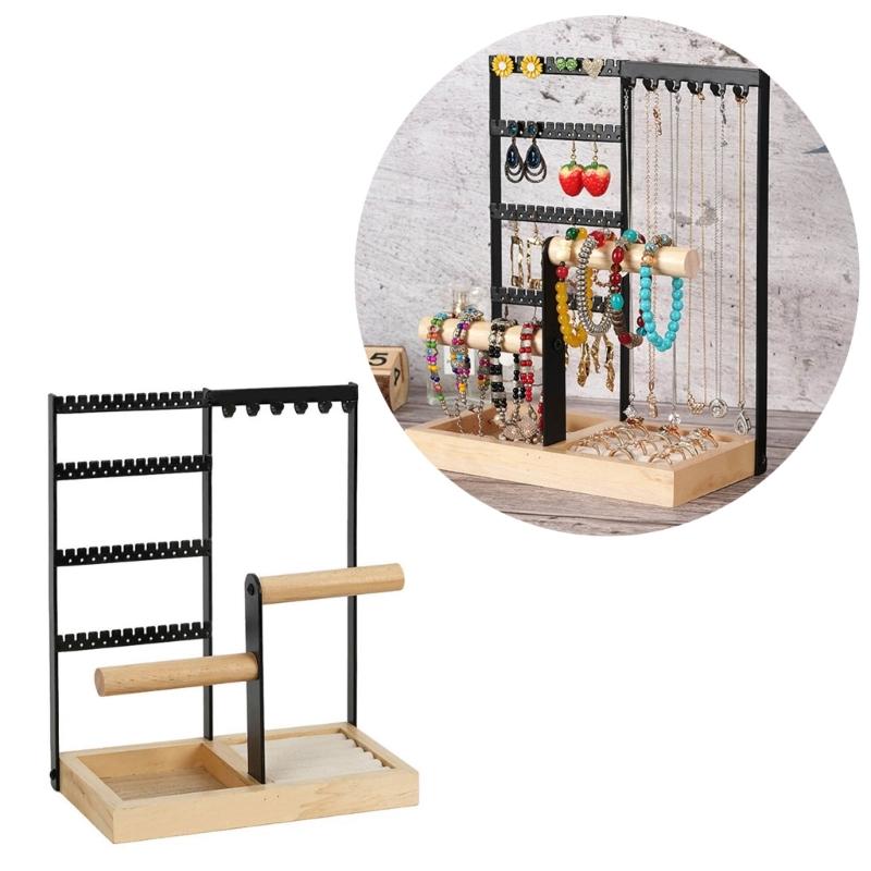 Iron Jewellery Stand Organiser Necklaces Bracelets Earring Jewelry Display Shelf for Bedroom 4Tier Display Stand Holder