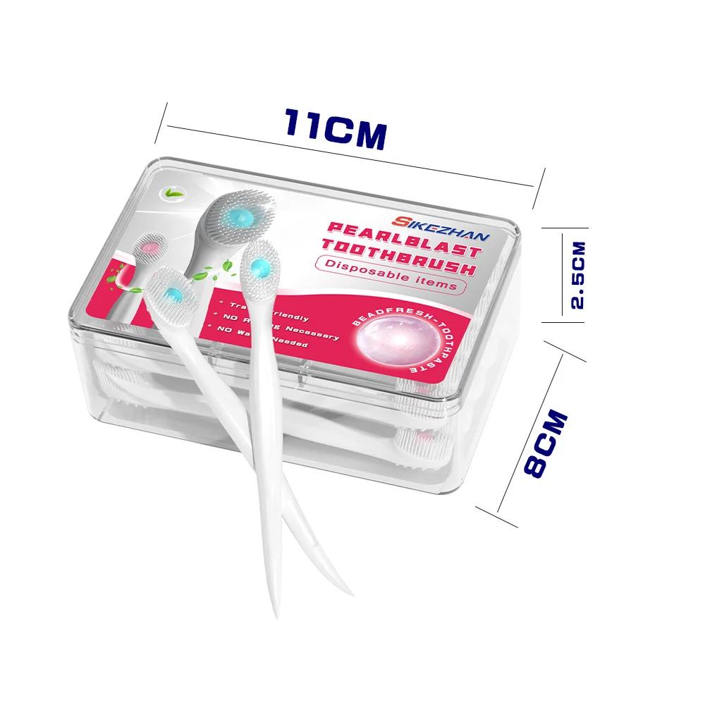 20 Pcs/ Box Exploded Bead Toothbrush Disposable Cleaning Toothbrush Portable Travel Toothbrush with Toothpaste Teeth Whitening