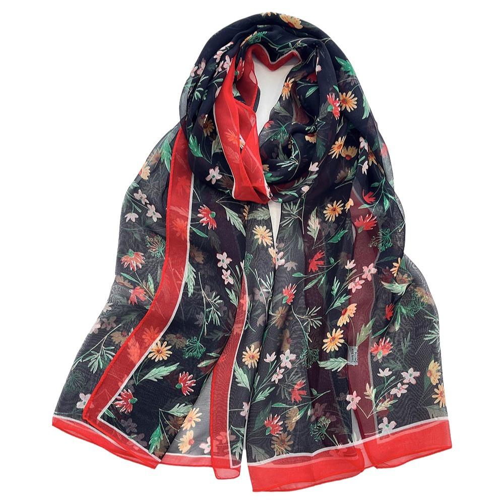 Breathable Silk Scarf Sun-Resistant Bandana Durable Beach Shawl  for Women