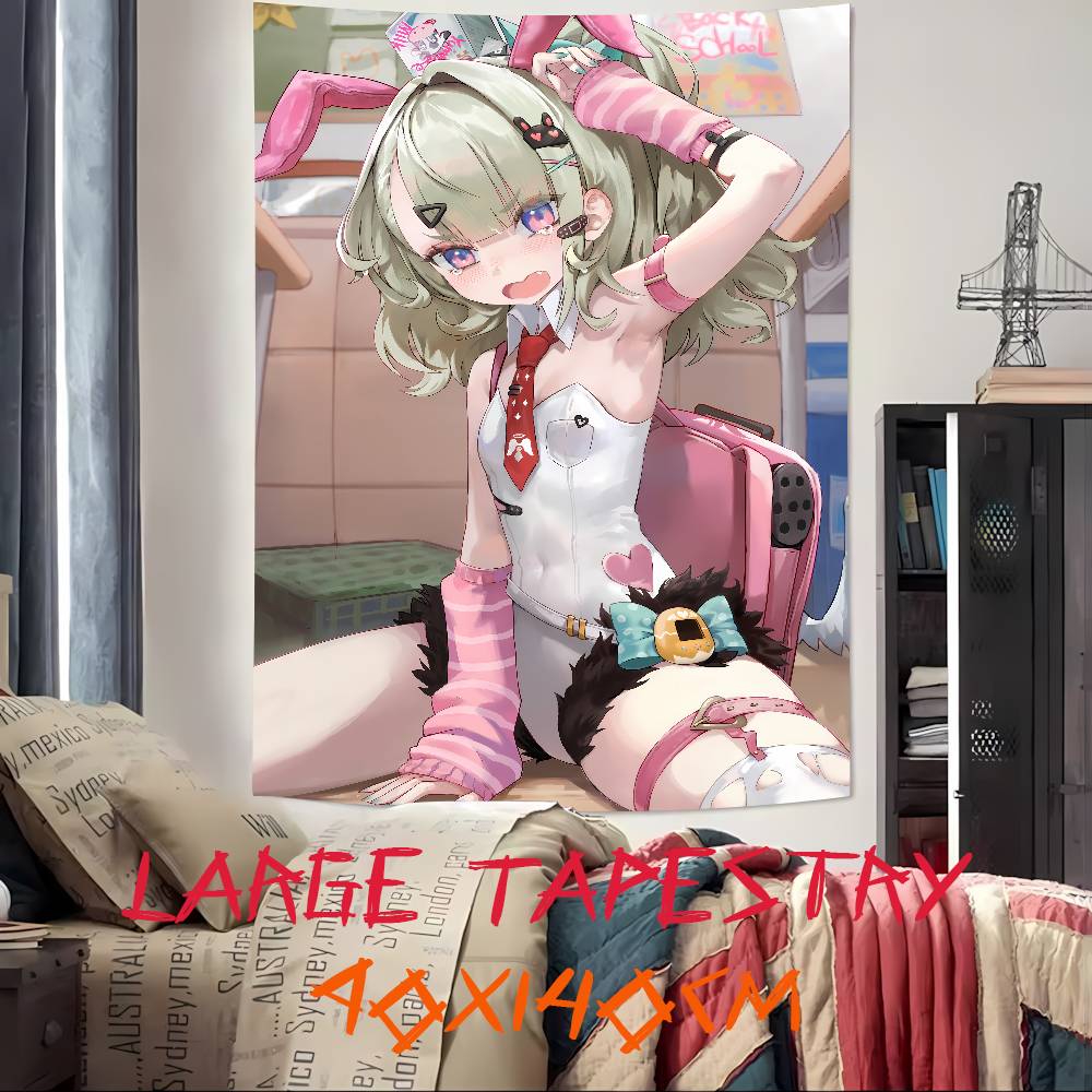 

Large Cool Video Game ZZZ Cute Kawaii Angel Girl Tapestry Wall Hanging Art Decoration Aesthetic Background Cloth Birthday Gif 74x94cm(29x37in)